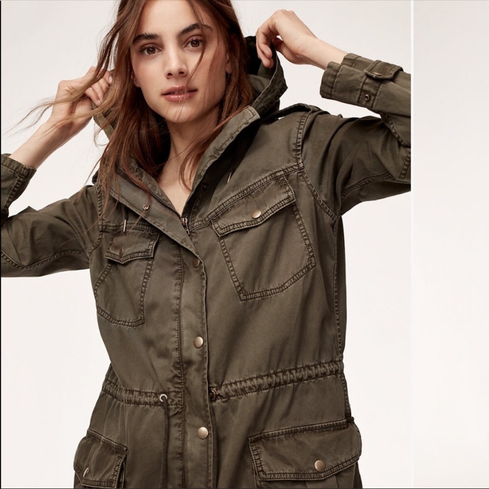 Aritzia Hunter Green “Azure Skies” Trooper Jacket